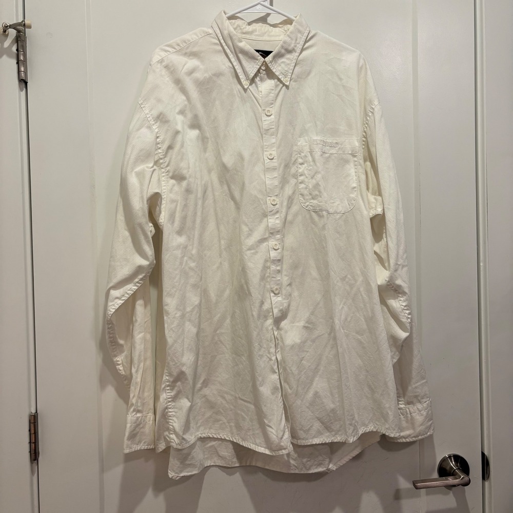 Harley Davidson Mens XL White Textured Cotton Button Down Shirt Long Sleeve L/S